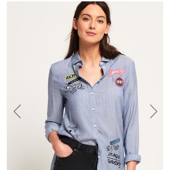 NWT Quirky blue and white strip shirt - Picture 14 of 15